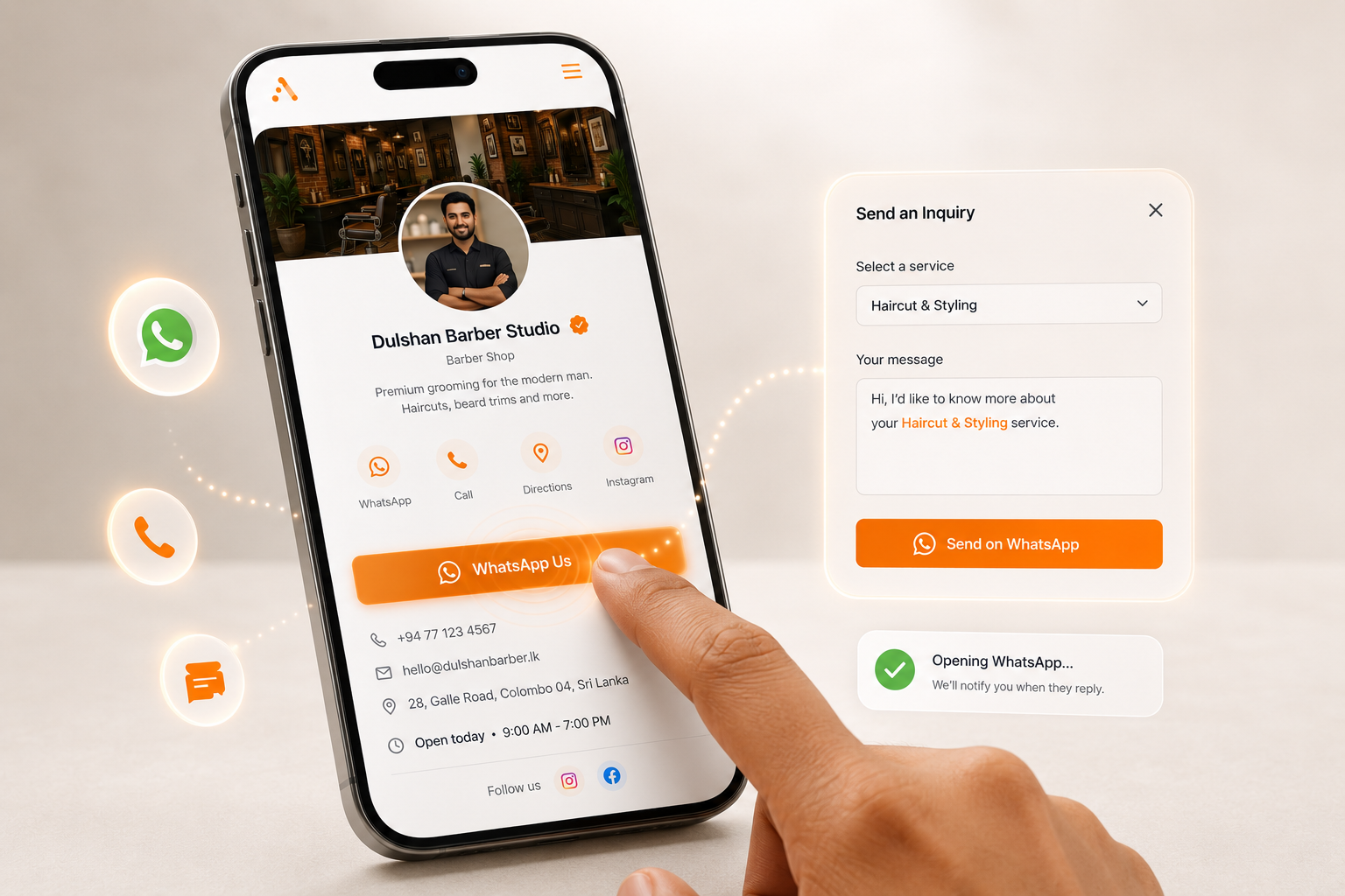 Get contacted instantly