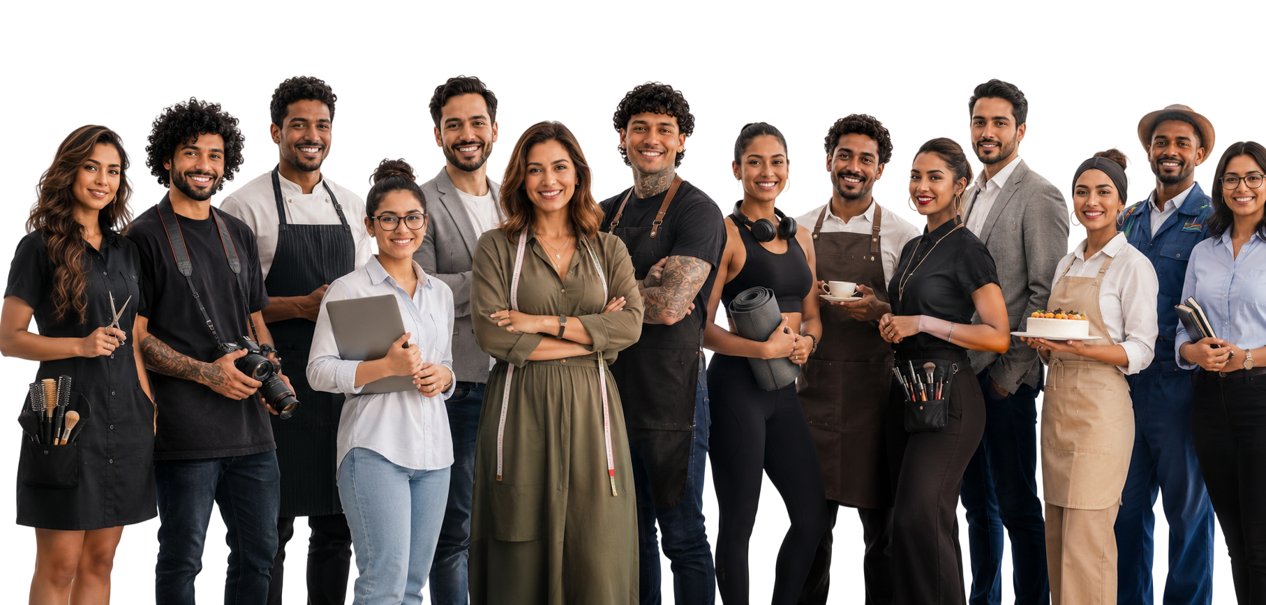 Professions lineup - freelancers, salons, shops, consultants